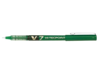 Pilot Boligrafo de Tinta Liquida V7 HI-Tecpoint Rollerball - Punta Fina de Aguja 0.7mm - Trazo 0.5mm - Color Verde · Pack de 12 uds.