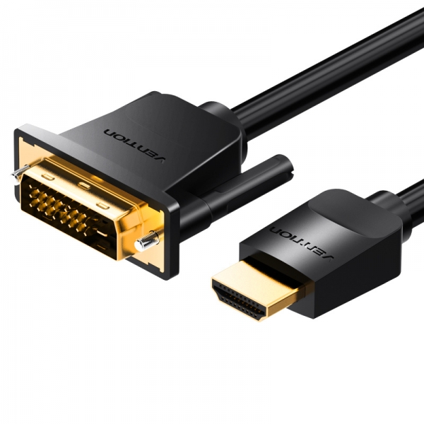 Vention Conversor DVI Macho a HDMI Macho - 2m - Color Negro