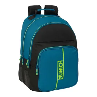 Safta Munich Land Mochila con 2 Compartimentos - Antirozaduras - Adaptable a Carro - Portabotellas - Tirador Doble - Hombreras Acolchadas - 20 L - 320x150x420mm - Color Azul Oscuro