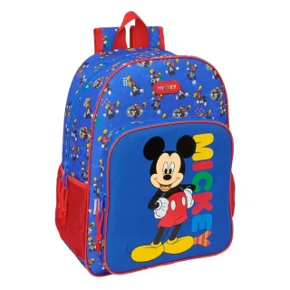 Safta Mickey Mouse Today Mochila Adaptable a Carro - Portabotellas - Tirador Doble - Hombreras Acolchadas Ergonomicas - Bolsillo Frontal - Asa de Mano Superior - 19L - 330x140x420mm - Color