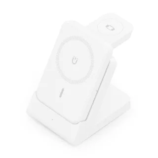 Aisens Cargador Inalambrico 15W - USB-C - Protocolo Qi - Moviles, Apple Watch y Auriculares - Powerbank - Proteccion Contra Sobretension, Sobretemperatura y sobrecorriente - Color Blanco