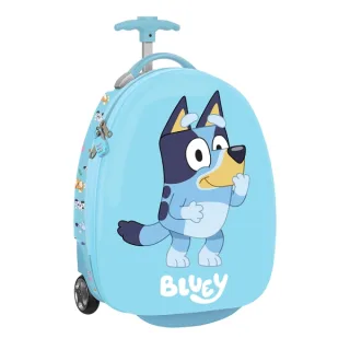 Safta Bluey Maleta Trolley Infantil 16” - Interior Forrado - Bolsillo de Red - Ruedas Dobles - Cintas con PVC - Material Resistente - 27.7L - Ligera y Facil de Transportar - 280x230x430mm -