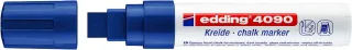 Edding 4090 Rotulador de Tiza Liquida - Punta Biselada - Trazo entre 4 y 15mm - Olor Neutro - Color Azul · Pack de 5 uds.