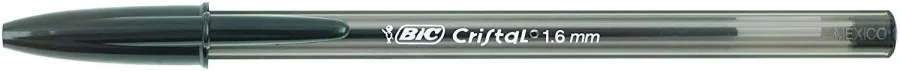 Bic Cristal Large Boligrafo de Bola - Punta Gruesa de 1.6mm - Trazo de 0.60mm - Tinta con Base de Aceite - Translucido - Color Negro · Pack de 50 uds.