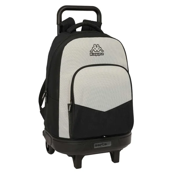 Safta Kappa Grey Mochila con Carro - Extraible - Bolsillo Frontal - Portabotellas - Hombreras Acolchadas - Asa Acolchada - Tarjeta ID - Bandeja PVC - 33L - 330x220x450mm - Color Negro y Gris