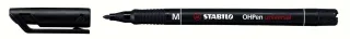Stabilo OHPen Rotulador Permanente - Punta Media - Trazo de 1mm - Agarre Antideslizante - Tapon Ventilado - Color Negro · Pack de 10 uds.