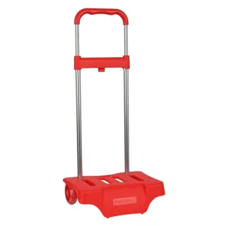 Safta Carro Portamochilas - Acero Pintado - Ruedas Silenciosas - Compacto Cerrado - Extensible Altura - Variada - Facil de Transportar - 300x230x525mm - Color Rojo