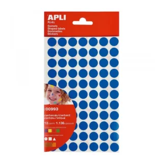 Apli Bolsa de Gomets Adhesivo Permanente - 1.136 Gomets - Desarrolla Psicomotricidad y Creatividad - Adhesivo Base Agua - Color Amarillo