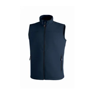 Upower Dublino Chaleco de Trabajo Soft Shell - Talla 2XL - Transpirable, Antiviento, Repelente al Agua, Multibolsillos con Cremallera, Ajuste Personalizado con Cordon - Color Azul Oscuro Wes
