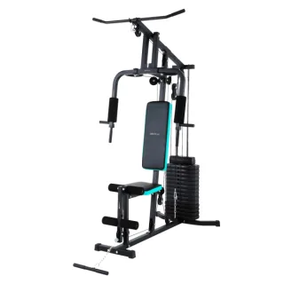 Cecotec Drumfit HomeGym 1000 Single Estacion de Entrenamiento Multifuncional - Bloque de Pesas 65kg - Incluye Accesorios - Almohadillas Acolchadas - 178 x 106 x 210cm - Color Negro