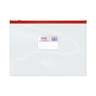 Dohe Bolsa Zipper Apaisada PVC Transparente 150 Micras - Tamaño Folio - Apertura Superior - Cierre Zip Hermetico · Pack de 12 uds.