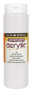 Daler Rowney Graduate Pintura Acrilica - Botella de Plastico - 500ml - Color Blanco de Mezcla