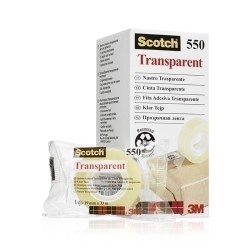 Scotch 550 Cinta Adhesiva 19mm x 33m - Embolsada Individualmente - Transparente · Pack de 8 uds.