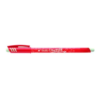 Tratto Cancellik Boligrafo de Bola - Tinta Borrable - Trazo 0.4mm - Doble Goma - Color Rojo · Pack de 12 uds.