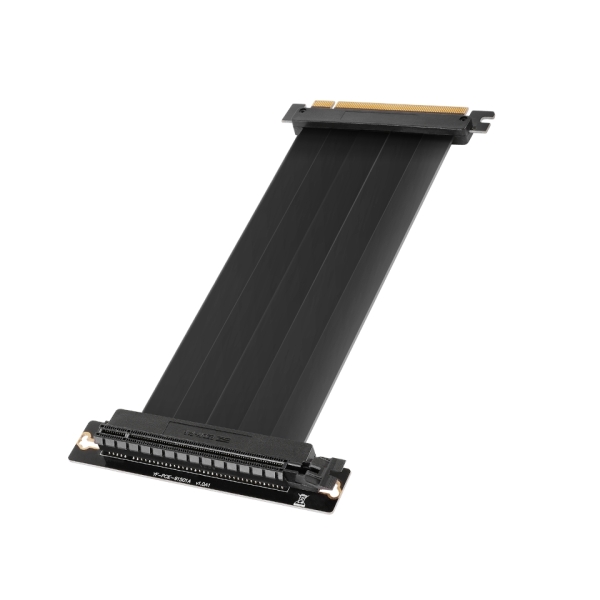 Mars Gaming MCA-PCIE40 Cable de Extension Riser PCIe 4.0 X16 Flexible - Blindaje EMI - Conector Hembra a 90º - Longitud 30cm - Color Negro