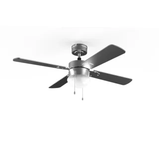Cecotec EnergySilence Aero 450 Ventilador de Techo con 4 Aspas y Luz Integrada - 50W - Funcionamiento Silencioso - Aspas Aeroblades Reversibles - Modo Invierno - 3 Velocidades - Acero Inoxid