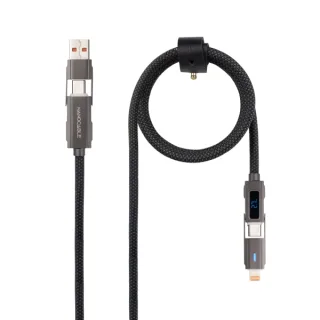 Nanocable Cable USB-C+USB-A/M-LIGHTNING+USB-C/M 1M