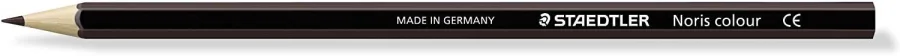 Staedtler Noris Colour 185 Lapiz Hexagonal de Color - Resistencia a la Rotura - Material Wopex - Color Marron · Pack de 12 uds.