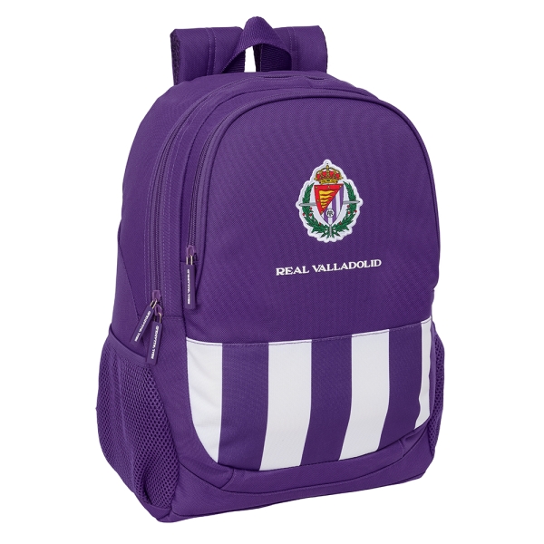 Safta Real Valladolid Mochila Adaptable a Carro - Portabotellas - Dos Compartimentos Grandes - Tirador Doble - Hombreras Ergonomicas y Acolchadas - Asa de Mano - 23L - 320x160x440mm - Color Morado