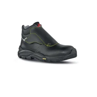 Upower Bulls L Calzado de Seguridad Altos - Talla 38 - Empeine Piel Grana Mina Hidrofugo, Puntal Composite, Antiperforacion, Antideslizante, Suela PU/VIBRAM, Proteccion S3 HI HRO FO SR - Col