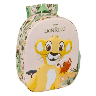 Safta el Rey Leon Mochila 3D - Portabotellas - Hombreras Acolchadas - Asa de Mano Superior - 27x33x10cm - Color Melocoton Claro
