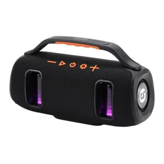 Coolsound BraveBox Altavoz Bluetooth True Wireless 15W - Autonomia hasta 3h - USB, MicroSD y Aux - Manos Libres con Microfono Integrado - Iluminacion RGB - Color Negro