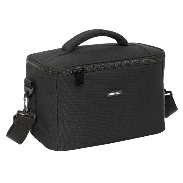 Safta Bolsa Isotermica Porta Alimentos 9.2L - Repelente al Agua - Asa Acolchada - Bandolera Ajustable - Repelente al Agua - Asa Superior - 290x180x190mm - Color Negro