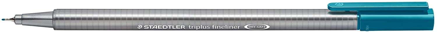 Staedtler Triplus Fineliner 334 Rotulador de Punta Fina - Trazo de 0.3mm - Tinta Base de Agua - Color Verde Opalo · Pack de 10 uds.