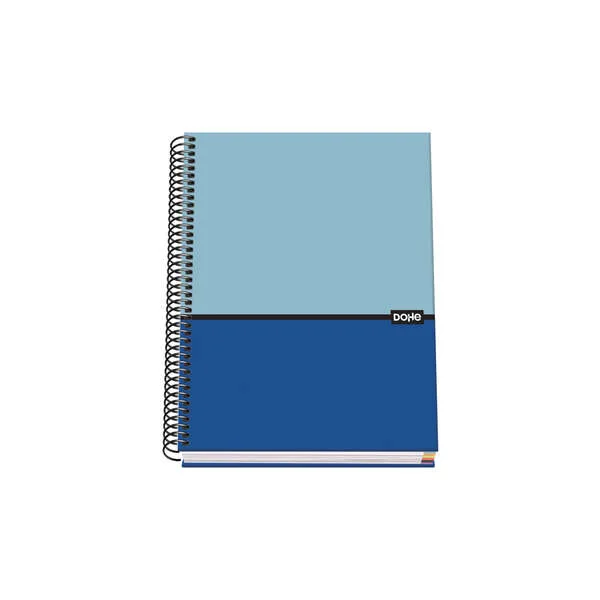 Dohe Cuaderno en Espiral A5 - 162x210mm - Tapa Dura con Carton Forrado - Interior de 100 Hojas de Papel Offset de 90gr - Cuadricula de 5mm con Banda de Color
