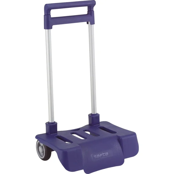 Safta Carro Portamochilas - Ruedas Antivibracion - Plegable y Compacto - Sistema Antivuelco - Material Resistente - Modelo Patentado - 32x16x44cm - Color Azul Marino