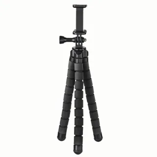 Hama Flex Tripode para Smartphone y Camara Deportiva - Peso Max 300g - Plegable - Altura Ajustable hasta 26cm - Plastico - Color Negro