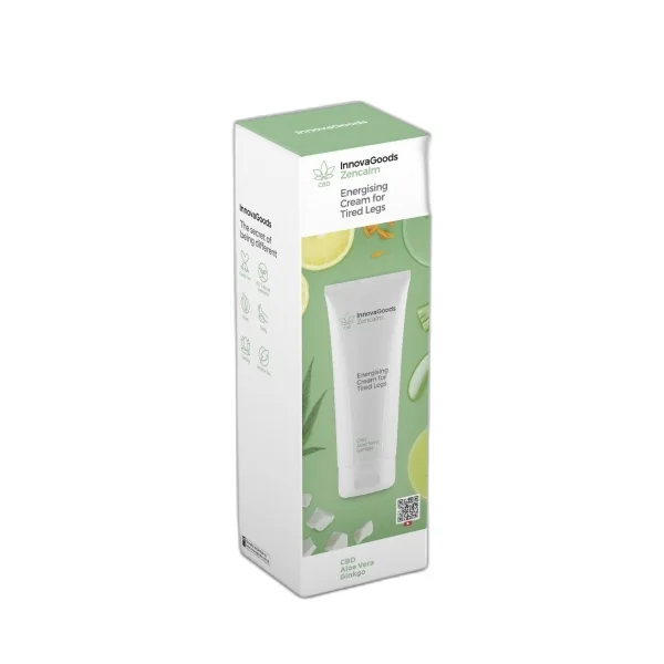 Innovagoods Zencalm Crema para Piernas Cansadas Energizante con CBD - Contenido 200ml - Vegano - Adecuado para Piel Sensible - Dermatologicamente Probado - No Testado en Animales