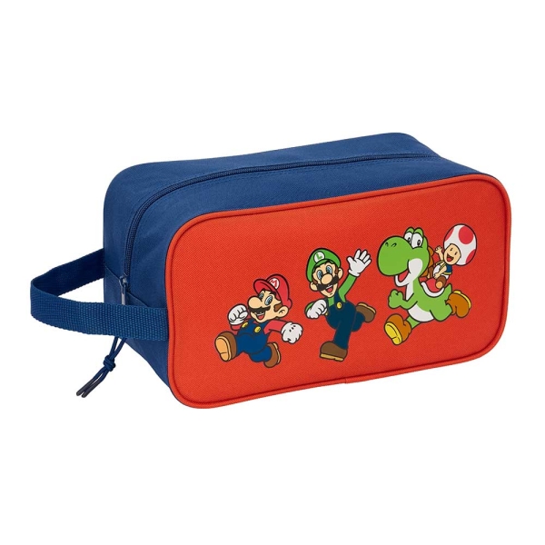 Safta Super Mario Mamma Mia Zapatillero - Asa Lateral - 6L - 290x140x150mm - Color Rojo y Azul