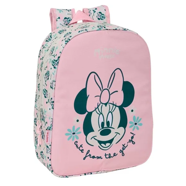 Safta Minnie Mouse Minty Mochila Infantil - Portabotellas - Hombreras Acolchadas - Bolsillo Frontal - 10L - 260x110x340mm - Color Rosa Pastel