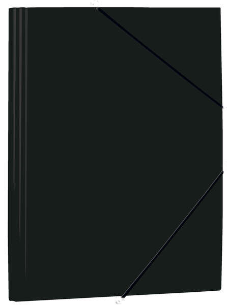 Mariola Carpeta de Polipropileno con Solapas 450 Micras - Formato Folio - Medidas 34x25cm - Cierre con Goma Elastica - Color Negro · Pack de 12 uds.