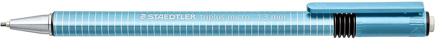 Staedtler Triplus Micro 774 Portaminas - Ancho de Linea 1.3mm - Punta Retractil - Diseño Ergonomico - Color Azul Claro · Pack de 10 uds.