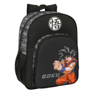 Safta Dragon Ball Mochila - Adaptable a Carro - Portabotellas - Doble Tirador en Cremallera - Hombreras Acolchadas y Ergonomicas - Asa de Mano Superior - 15L - 320x120x380mm - Color Negro