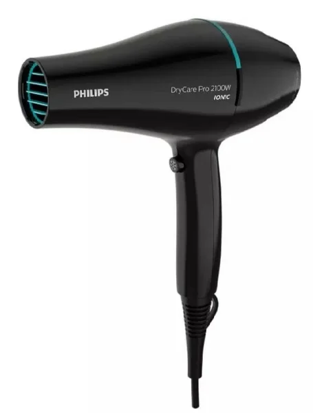 Philips Secador de Pelo Profesional - Potencia 2100W - Temperatura Regulable - Tecnologia Ionica - Velocidad y Calor Ajustables - Funcion Aire Frio - Ergonomico - Color Negro