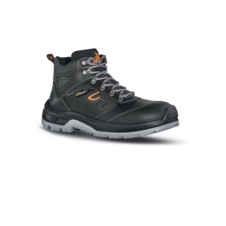 Upower Premiere L Botines de Seguridad - Talla 38 - Empeine Piel Hidrofuga, Inserciones Transpirables, Puntal Composite, Antiperforacion, Antideslizante, Proteccion S3 FO SR - Color Negro