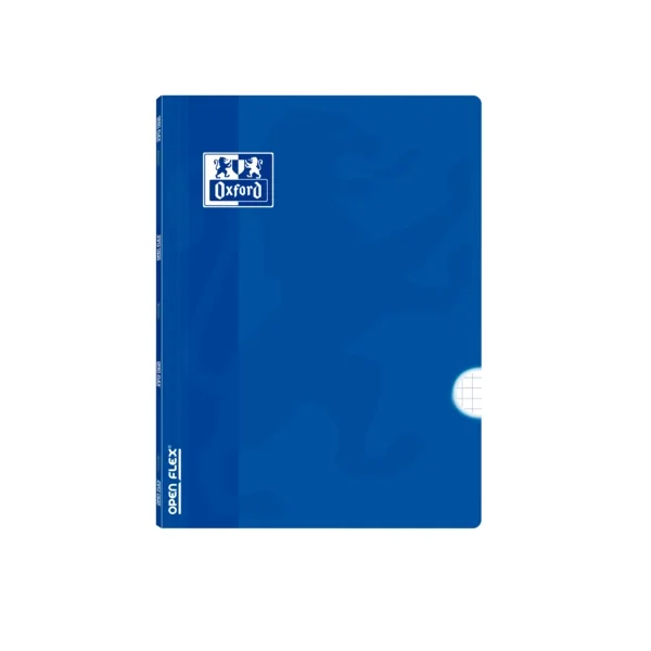 Oxford School Classic Openflex A5+ Libreta Grapada - Tapa de Plastico Resistente - 48 Hojas con Margen - Cuadricula 4x4 - Color Azul · Pack de 10 uds.