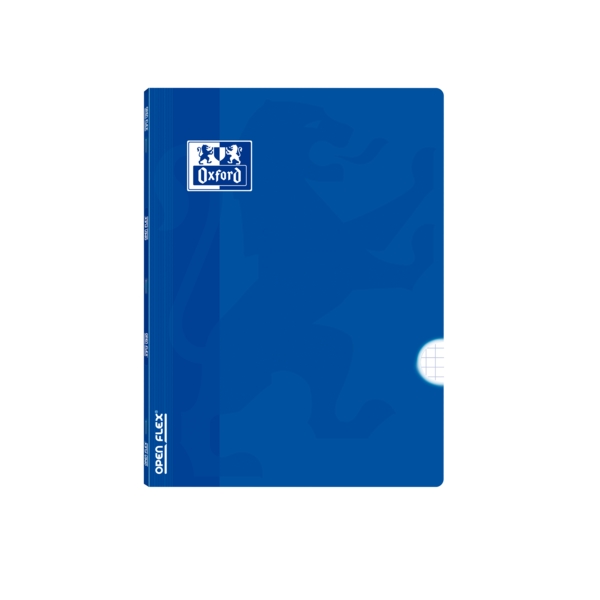 Oxford School Classic Openflex A5+ Libreta Grapada - Tapa de Plastico Resistente - 48 Hojas con Margen - Cuadricula 4x4 - Color Azul · Pack de 10 uds.