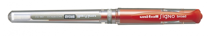 Uni-ball Signo Broad UM-153 Roller de Tinta Gel - Punta de Bola 1mm - Sujecion de Caucho - Color Rojo · Pack de 12 uds.