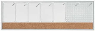 Nobo Planificador Semanal de Pizarra Magnetica Pequeña 585x190mm - Tira de Corcho - Almohadillas Adhesivas e Imanes para Montaje - Incluye Rotulador