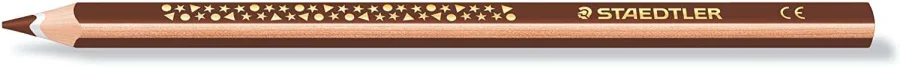 Staedtler Jumbo Noris 128 Lapiz Triangular de Color - Mina de 4mm - Resistencia a la Rotura - Diseño Ergonomico - Color Marrón · Pack de 12 uds.
