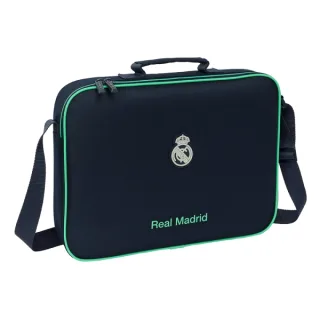 Safta Real Madrid 2ª Equipacion 25/26 Maletin con Cremallera - Bandolera Ajustable - Asa Forrada - Doble Tirador - Fondo Semirigido - 6L - 380x60x280mm - Color Azul Marino