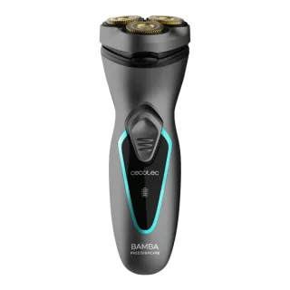 Cecotec Bamba PrecisionCare PerfectCut Afeitadora Rotativa - Recubrimiento de Titanio - Cabezal 3D Adaptable - Autonomia hasta 40min - Facil Limpieza - Mango Ergonomico - Color Gris