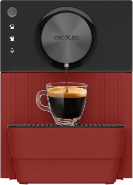 Cecotec Cremmaet Cube Red Cafetera Superautomatica - 19bar - Deposito de 1.1L - Sistema de Prensado y Pre-Infusion - Sistema Thermoblock - Pantalla Tactil - Termoblock - Deposito de Cafe de