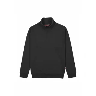 Upower Tautra Sudadera de Trabajo Confortable y Duradera - Talla 2XL - Media Cremallera, Cuello Ajustable, Canale Elastico, Proteccion DPI1 - Color Negro Carbon
