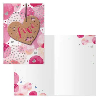 Dohe Pack de 6 Tarjetas de Felicitacion de San Valentin - 11.5x17cm - Impresas a Todo Color - Estampaciones con Pelicula de Color - Estampacion en Seco - Papel Offset Blanco de 300gr - Inclu