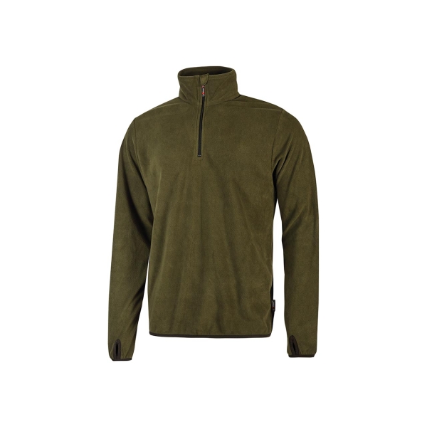 Upower Artic Sudadera con Cremallera - Talla 2XL - Puños Microfleece con Agujero para Pulgar, Proteccion DPI1, Diseño Duradero y Confortable, Logotipo Distintivo Posterior - Color Verde Oscu